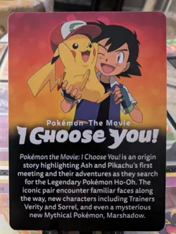 Pokemon the Movie I Choose You Promo Sealed Pack - Ash's Pikachu Promo Cards TCG - Image 2