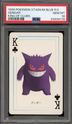 Pokemon Gengar King of Clubs Pokemon Stadium Blue Playing Cards PSA 10 Gem Mint - Image 1