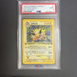 1999 POKEMON GAME JUNGLE 4 JOLTEON HOLO 1ST EDITION PSA 9 MINT - Image 1