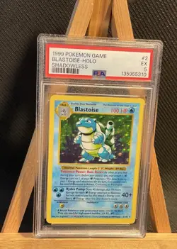 BLASTOISE SHADOWLESS Base Set Pokemon Card Holo 2/102 WOTC PSA 5 New Cert - Image 1