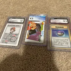3 Card Pokemon Lot - Graded Cards Include Top Player And Master ball - Image 1