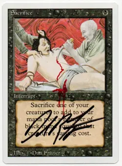 REVISED SACRIFICE Play Card with ORIGINAL ART by DAN FRAZIER! - Image 1