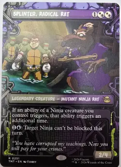 MTG Master Splinter’s Shadow Clan-TMNT Ninja Tribal Commander Deck (Sleeved EDH) - Image 1