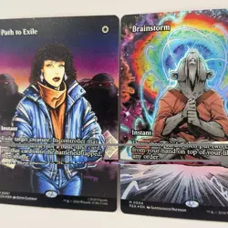 Lot of 2 MTG Brainstorm 0004/ Path to Exile 0001 (Borderless) Full Art TMNT PZA - Image 1