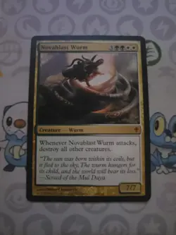 Novablast Wurm Magic mtg Heavy Play, English Worldwake x1 - Image 1