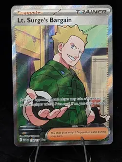 Pokemon TCG Lt. Surge’s Bargain 170/132 Mega Evolution- NM Ultra Rare FULL ART - Image 1