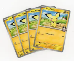 4x Ethan's Pichu 71/182 x4 Destined Rivals Pokemon TCG Playset NM - Image 1