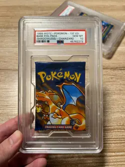 1st Edition Pokemon Base Set Booster Pack PSA 10 Gem Mint (Charizard) - Image 1