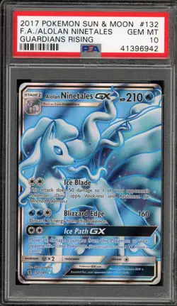 Pokemon Alolan Ninetales GX Guardians Rising Full Art #132 PSA 10 Gem Mint - Image 1