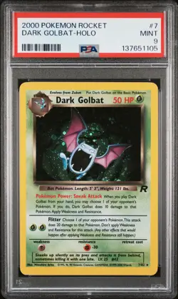 2000 POKEMON ROCKET #7 DARK GOLBAT-HOLO PSA 9 - Image 1