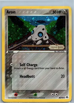 Pokemon Card - Aron Legend Maker 48/92 Common Reverse Holo STAMPED - Image 1