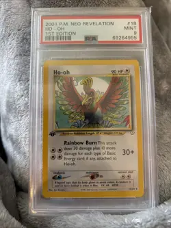 Pokemon PSA 9 Ho-oh 18/64 Neo Revelation 1st Edition Rare 2001 —LOW POP— - Image 1