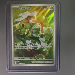 Pokemon Caterpie Illustration Rare Sv: Scarlet & Violet 151 172/165 50 HP Holo - Image 1