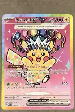 Pokemon TCG Pikachu ex 277/217 Ascended Heroes Special Illustration Rare NM - Image 1