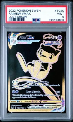 2022 POKEMON SWORD & SHIELD LOST ORIGIN #TG30 FULL ART/MEW VMAX PSA 9 MINT - Image 2