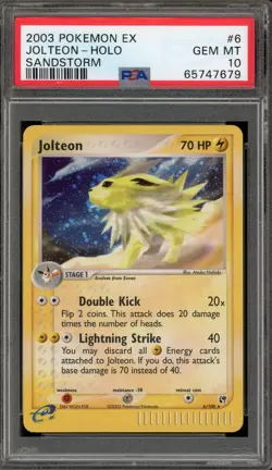 Pokemon Jolteon EX Sandstorm Holo Rare #6 PSA 10 Gem Mint - Image 1