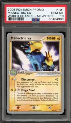 Pokemon Manectric ex 2006 World Championships Mewtrick Promo #101 PSA 10 - Image 1