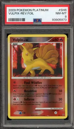 Pokemon Vulpix Platinum Shiny Holo Rare #SH6 PSA 8 - Image 1