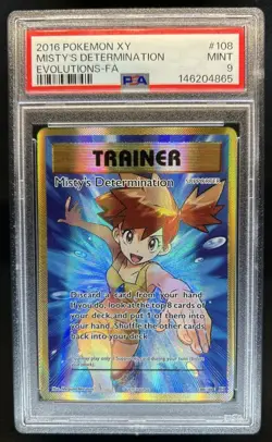 2016 Pokemon XY Evolutions Misty's Determination #108/108 PSA 9 - Image 1