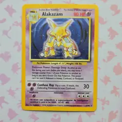 Pokemon TCG Alakazam Base Set Holo Rare 1/102 80HP 1999 Wizards - Image 1