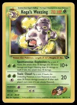 Pokemon Tcg Koga's Weezing #50 Pokemon Gym Challenge MP - Image 1