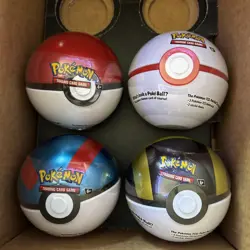 Lot of 4 Pokemon Pokeball Tins - E25 New Factory Sealed NEW - Image 1