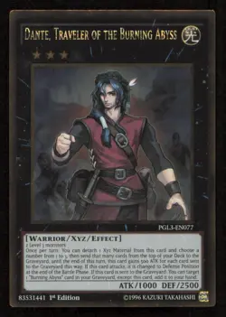 DANTE, TRAVELER OF THE BURNING ABYSS PGL3 EN077 YUGIOH ENGLISH GOLD RARE NM - Image 1
