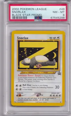 2002 pokemon League Snorlax Black Star Promo #49 PSA 8 - Image 1