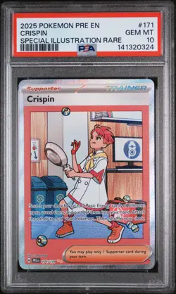 2025 POKEMON PRE EN-PRISMATIC EVOLUTIONS #171 CRISPIN PSA 10 - Image 1