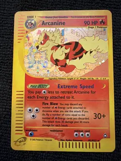 2003 Aquapolis Arcanine Holo Foil Rare H2/H32 WOTC E-Reader Series Pokemon - Image 1