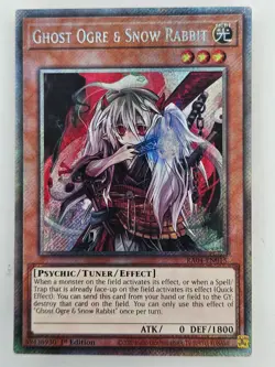 Yu Gi Oh - RA04-EN015 Ghost Ogre & Snow Rabbit - Platinum Secret Rare - Image 1