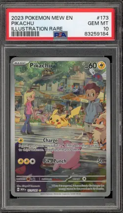 Pokemon Pikachu 151 MEW EN Illustration Rare #173 PSA 10 Gem Mint - Image 1