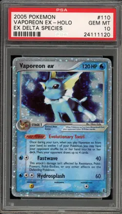 Pokemon Vaporeon ex EX Delta Species Holo Ultra Rare #110 PSA 10 Gem Mint - Image 1