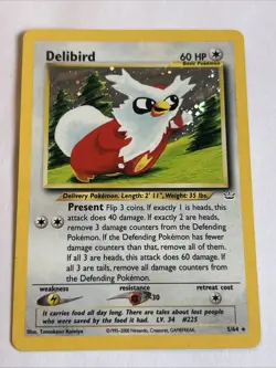 Pokemon Delibird 5/64 - Holo - Neo Revelation - Unlimited NmU - Image 1