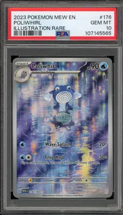 Pokemon Poliwhirl 151 MEW EN Illustration Rare #176 PSA 10 Gem Mint - Image 1