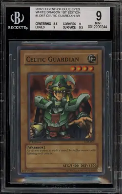 Yu-Gi-Oh! Celtic Guardian Legend of Blue Eyes 1st Ed Super Rare LOB-007 BGS 9 - Image 1