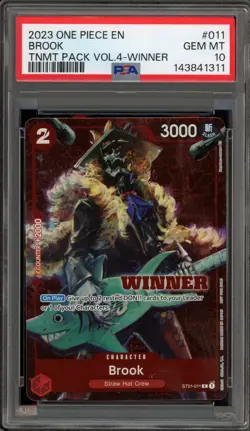 One Piece CCG Brook Tournament Pk. Vol. 4 Winner ST01-011 PSA 10 Gem Mint - Image 1