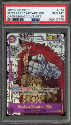 One Piece CCG Eustass"Captain"Kid Manga Alternate Art OP05-074 PSA 10 Gem Mint - Image 1