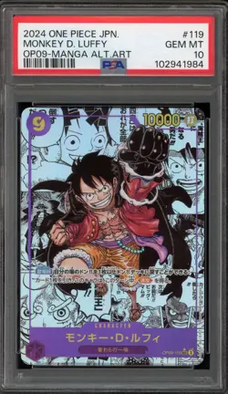 One Piece CCG Monkey.D.Luffy Japanese Manga Alternate Art OP09-119 PSA 10 - Image 1