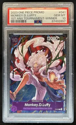 2023 One Piece 1st Anniversary Tournament Monkey D. Luffy Promos #P041 PSA 10 - Image 1