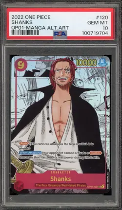 One Piece CCG Shanks Manga Alternate Art OP01-120 PSA 10 Gem Mint - Image 1