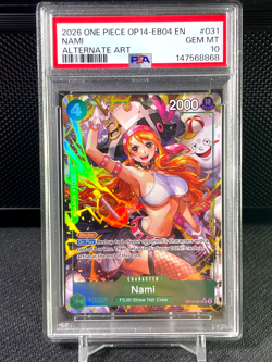 2026 One Piece The Azure Sea's Seven NAMI Alternate Art OP14-031 PSA 10 Gem Mint - Image 1