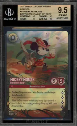 Disney Lorcana Mickey Mouse Brave Little Tailor D23 Foil Promo 01/D23 BGS 9.5 - Image 1