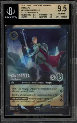 Disney Lorcana Cinderella Stouthearted D23 Coll. Foil Promo 02/D23 BGS 9.5 - Image 1