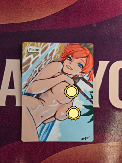 MTG Plains, Misty, Pokemon, Waifu, Alter, Hand Painted by BAZAYO 18+ Custom Art - Image 1