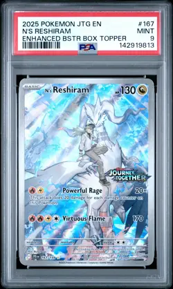 2025 POKEMON JTG EN-JOURNEY TOGETHER ENHANCED BOOSTER BOX N'S RESHIRAM PSA 9 - Image 1