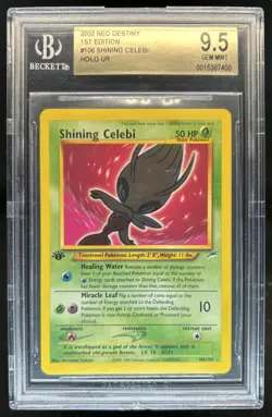 2002 Pokemon Neo Destiny 1st Edition Shining Celebi Holo #106/105 BGS 9.5 - Image 1