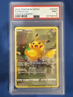 Pokemon Pikachu TCG Holo Ultra Rare Card GG30/GG70 Crown Zenith PSA 9 - Image 1