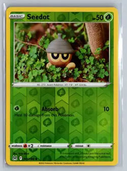 Seedot 011/196 Reverse Holo SWSH11: Lost Origin NM - LP Pokemon TCG - Image 1