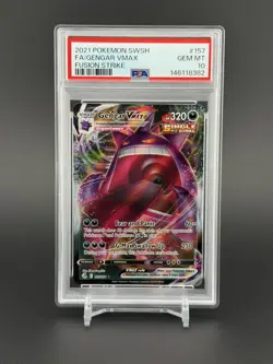 Gengar VMAX 157/264 PSA 10 Full Art Fusion Strike 2021 Pokemon SWSH - Image 1